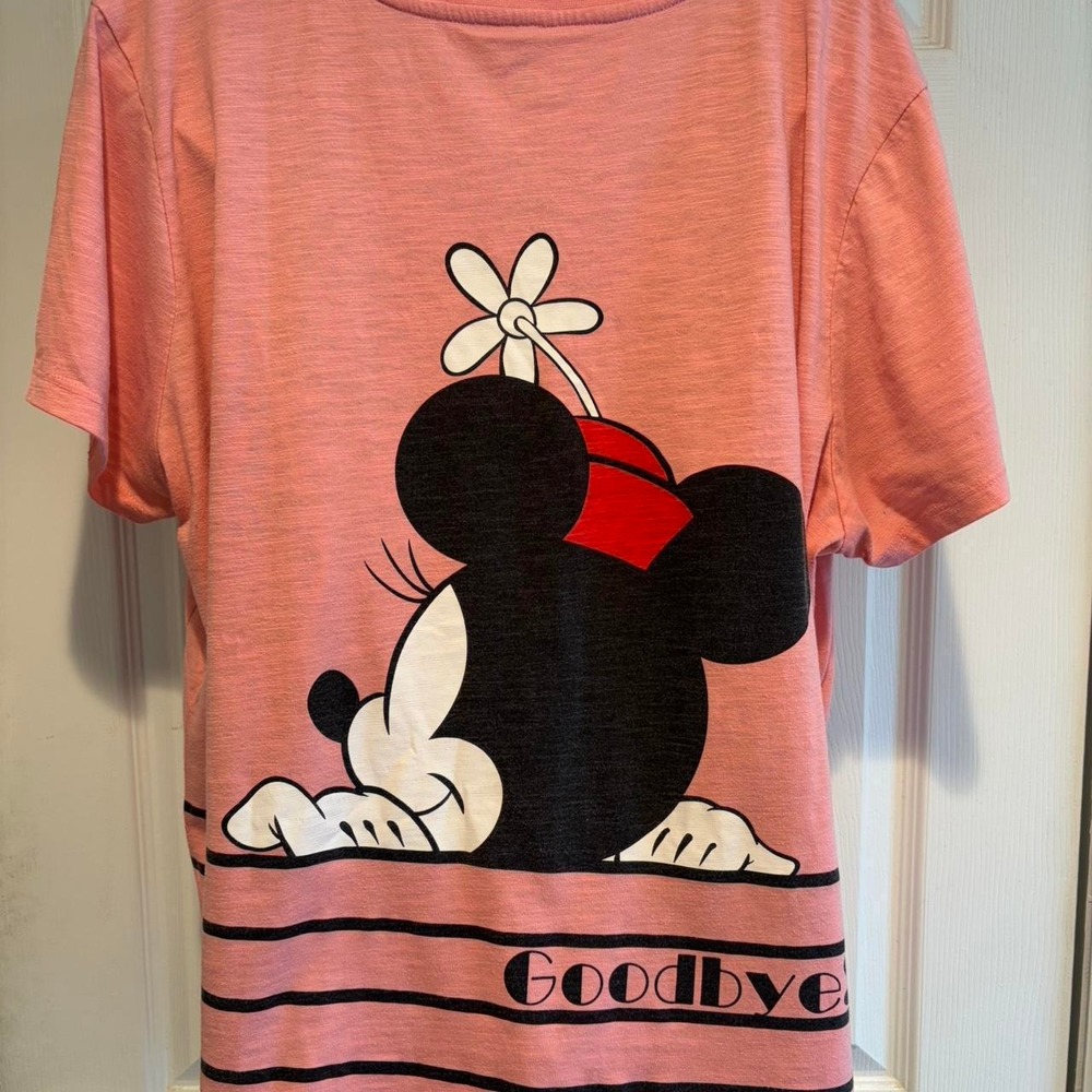 Disney Minnie Mouse Hello Pink Graphic Tee Womens 3XL Plus Size Disneycore Shirt - Picture 2 of 8